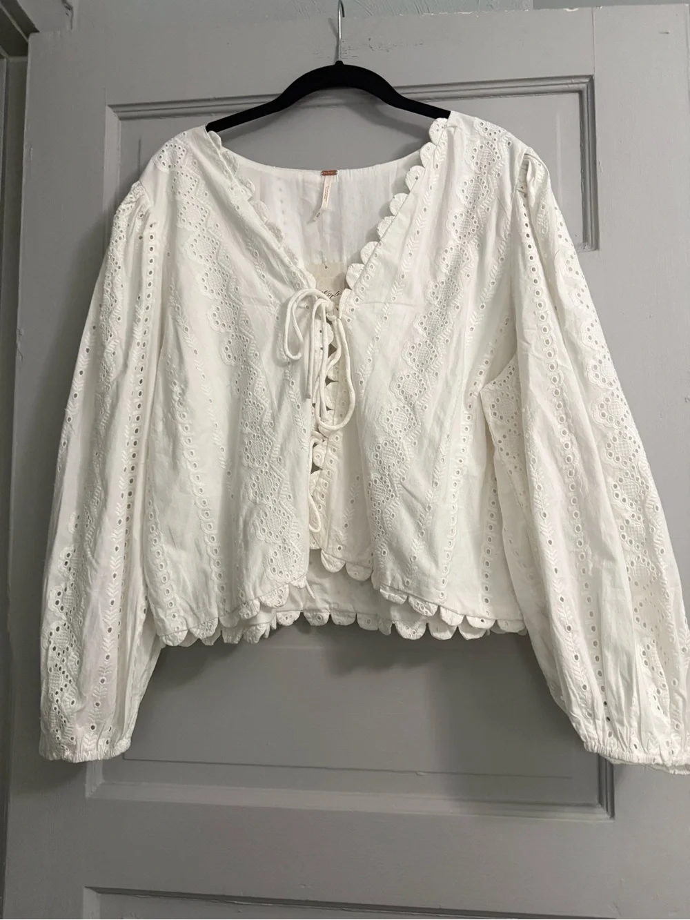 Free People Evie Eyelet Kimono NWT XL Ivory